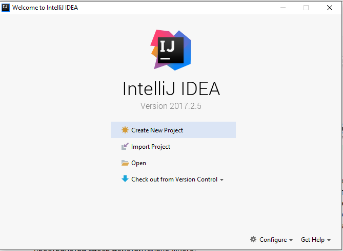 welcom to intellij idea